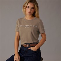Tommy Hilfiger Womens Logo T-Shirt Hickory