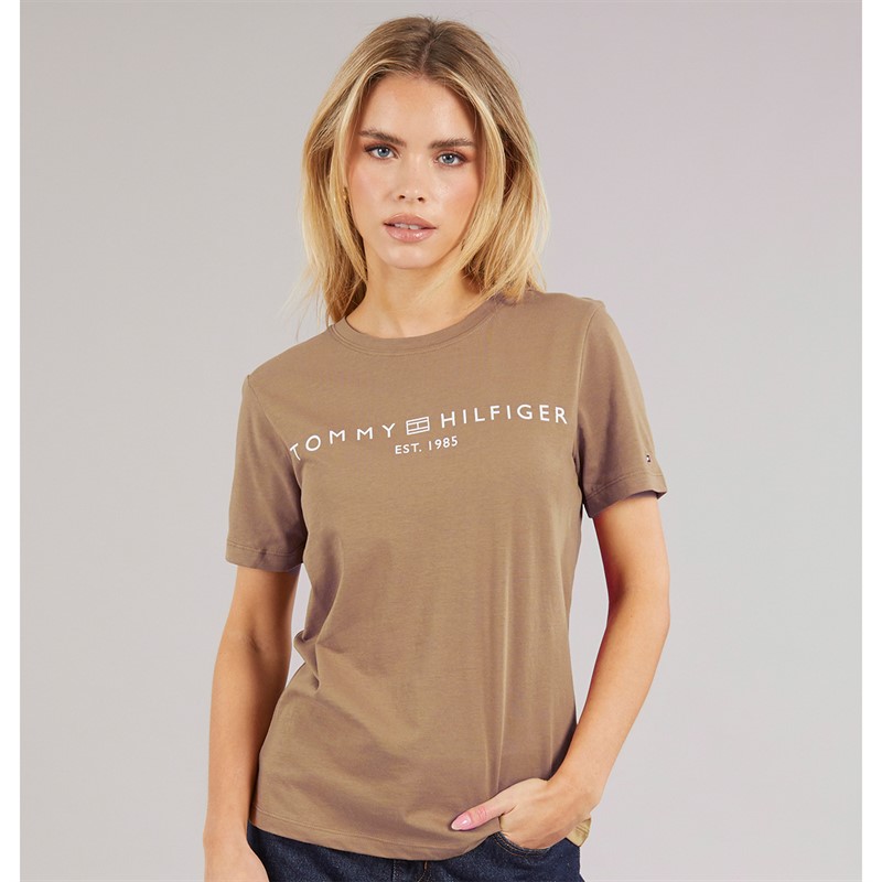 Tommy Hilfiger Womens Logo T-Shirt Hickory