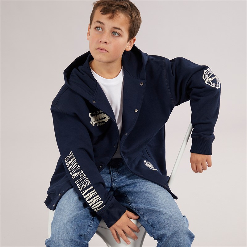 Tommy Hilfiger Junior Boys Varsity Hoodie Dark Night Navy