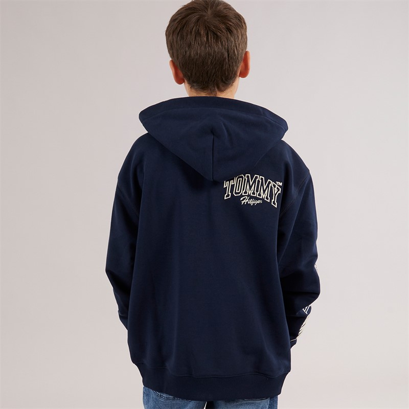 Tommy Hilfiger Junior Boys Varsity Hoodie Dark Night Navy