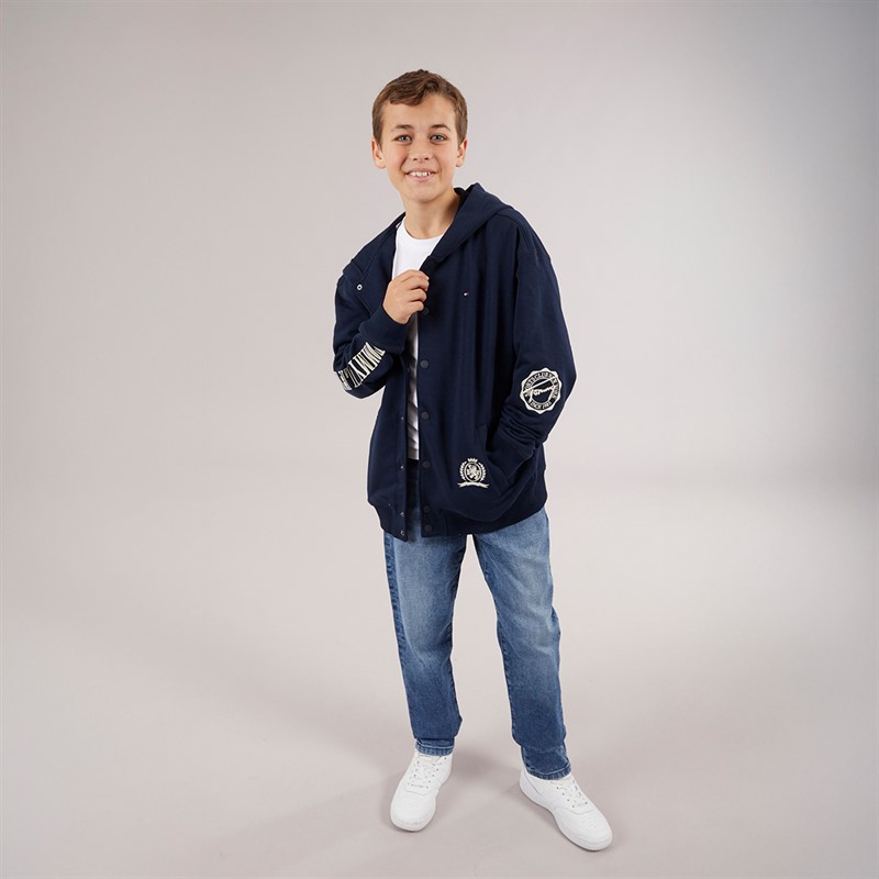 Tommy Hilfiger Junior Boys Varsity Hoodie Dark Night Navy