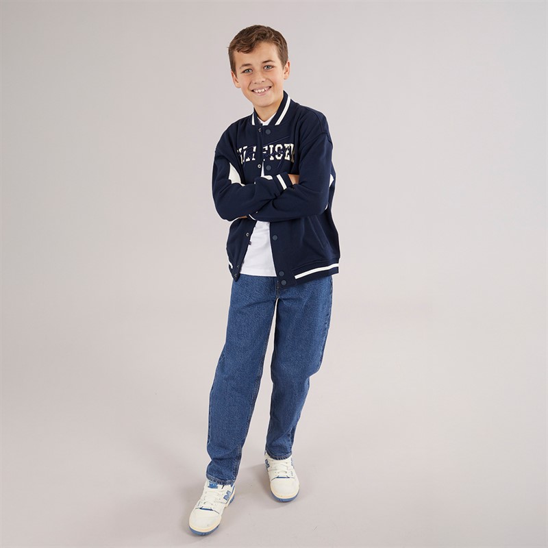 Tommy Hilfiger Junior Boys Graphic Bomber Jacket Dark Night Navy