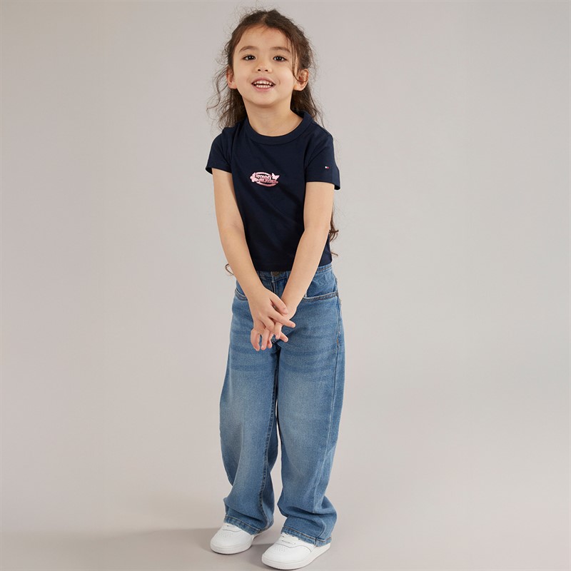Tommy Hilfiger Girls Butterfly Graphic T-Shirt Dark Night Navy