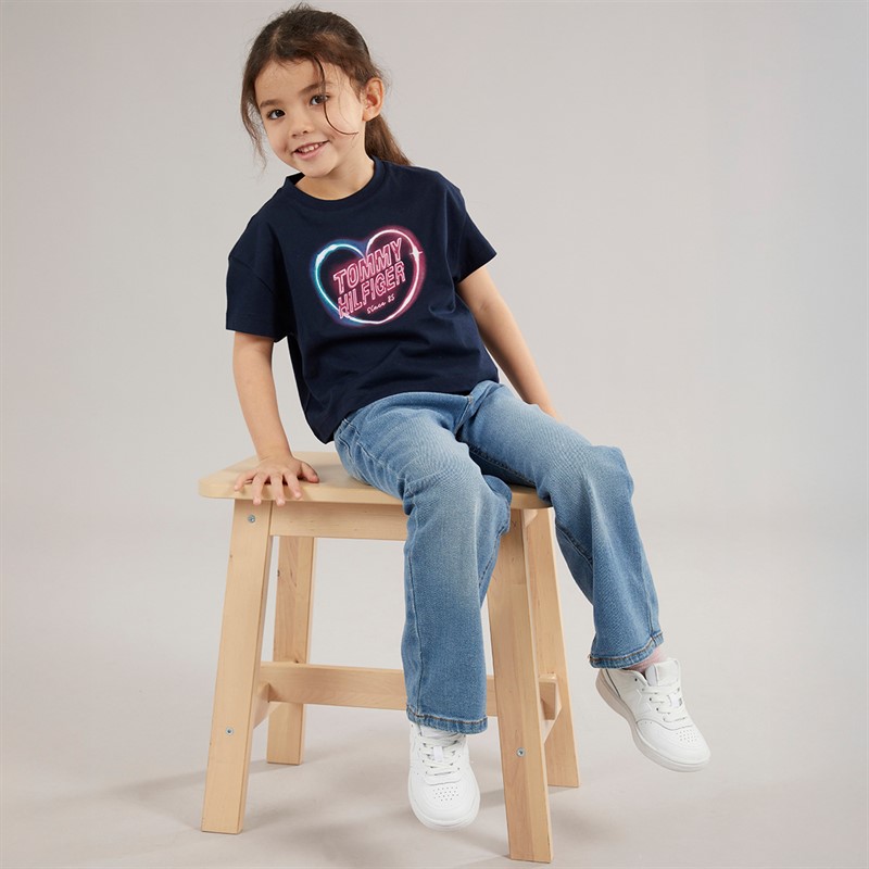 Tommy Hilfiger Girls Photo Print T-Shirt Dark Night Navy
