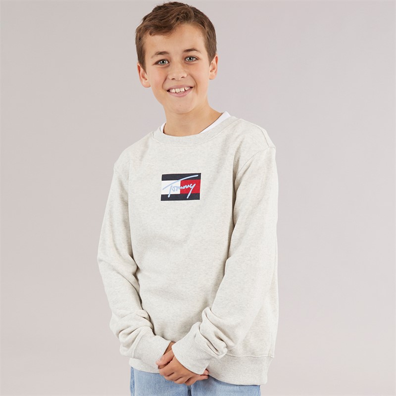Tommy Hilfiger Boys Flag Sweatshirt Grey Heather