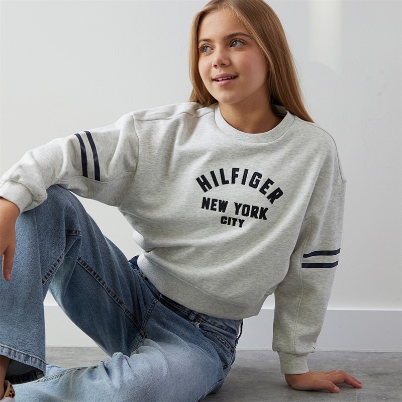 Tommy Hilfiger Junior Girls Sweatshirt Grey Heather