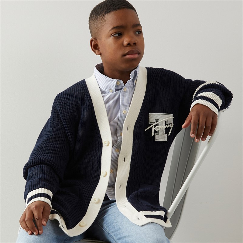 Tommy Hilfiger Junior Boys Varsity Cardigan Dark Night Navy