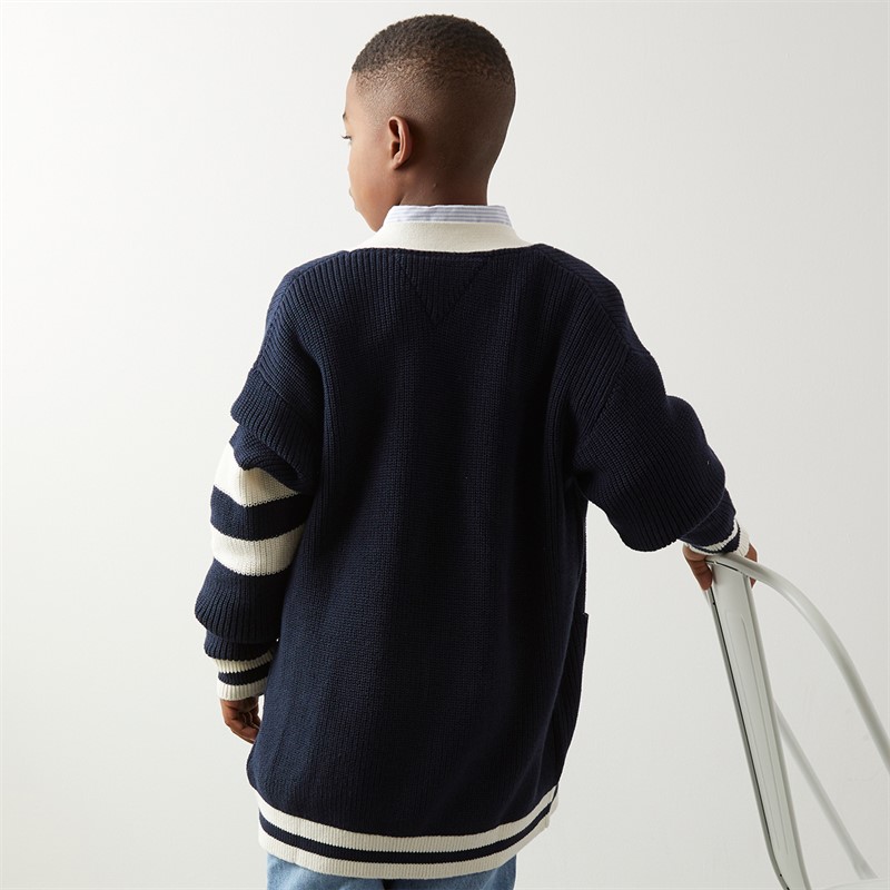 Tommy Hilfiger Junior Boys Varsity Cardigan Dark Night Navy