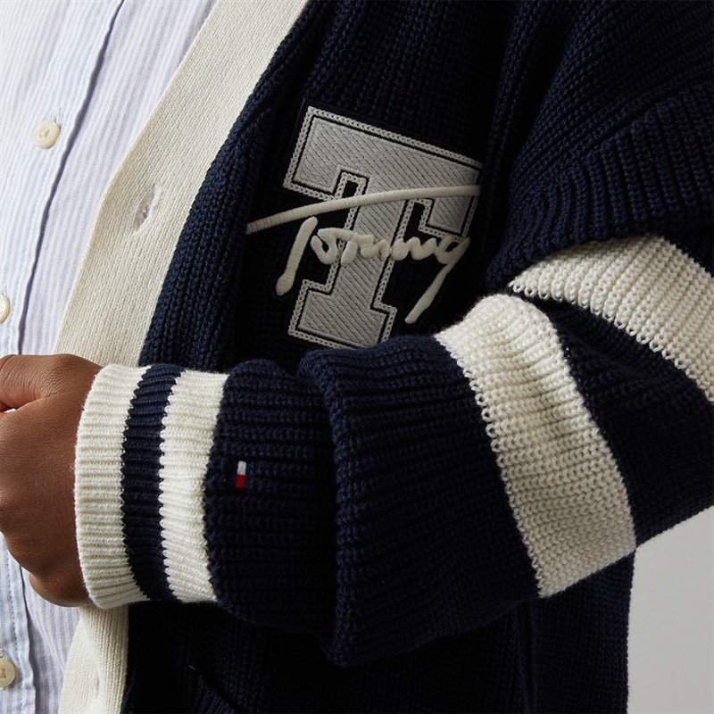 Tommy Hilfiger Junior Boys Varsity Cardigan Dark Night Navy