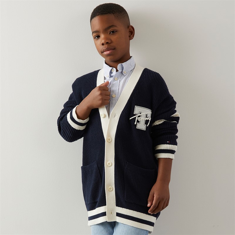Tommy Hilfiger Junior Boys Varsity Cardigan Dark Night Navy