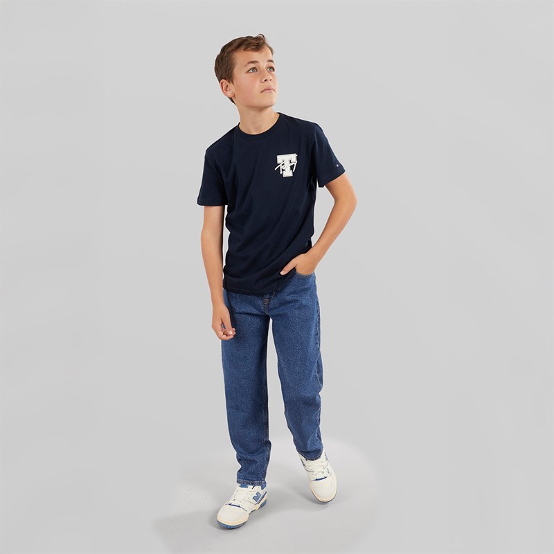 Tommy Hilfiger Junior Boys Varsity Graphic T-Shirt Dark Night Navy