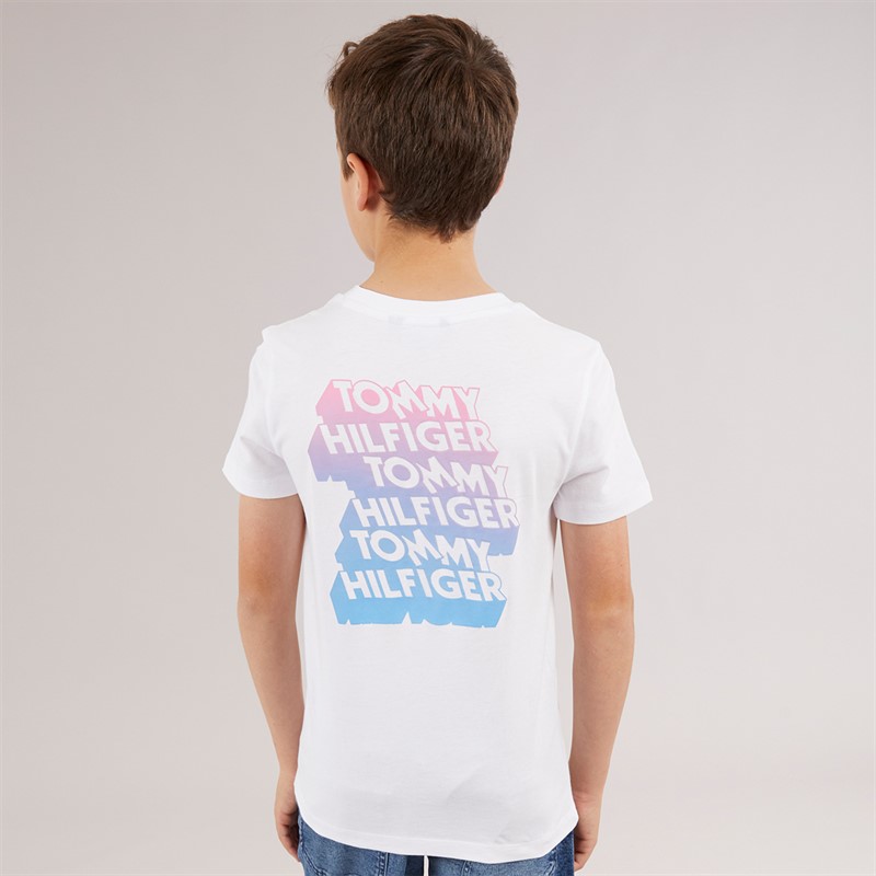 Tommy Hilfiger Junior Boys Grafitti Print T-Shirt White