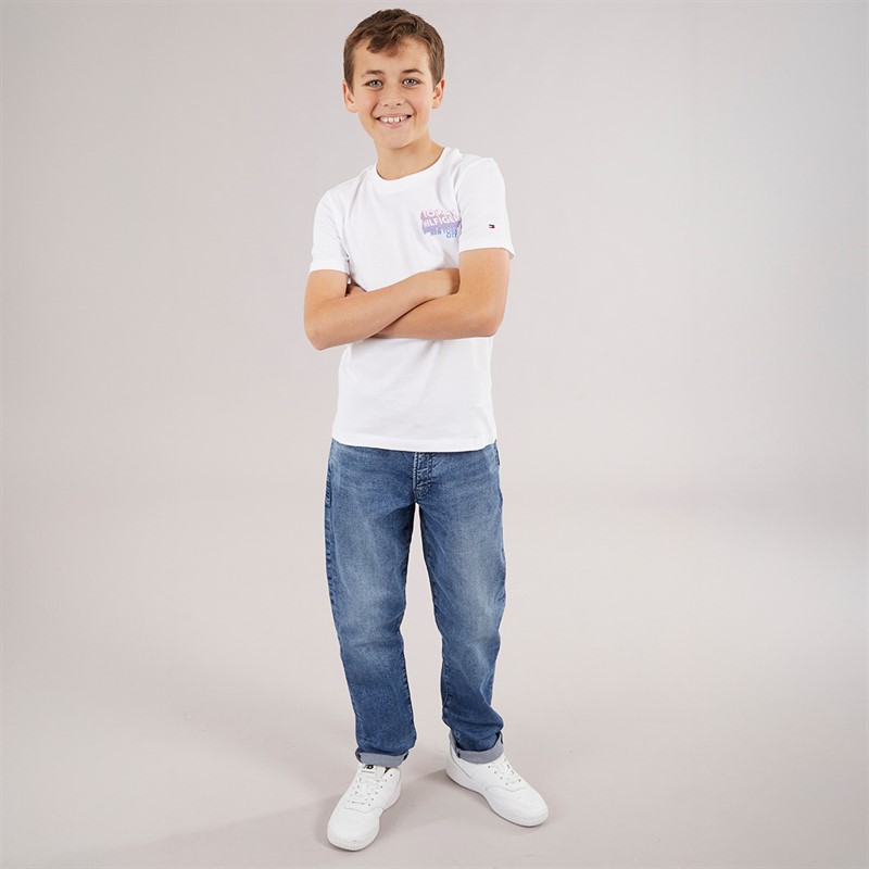 Tommy Hilfiger Junior Boys Grafitti Print T-Shirt White