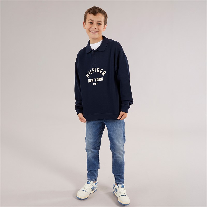 Tommy Hilfiger Junior Boys Graphic Sweatshirt Dark Night Navy