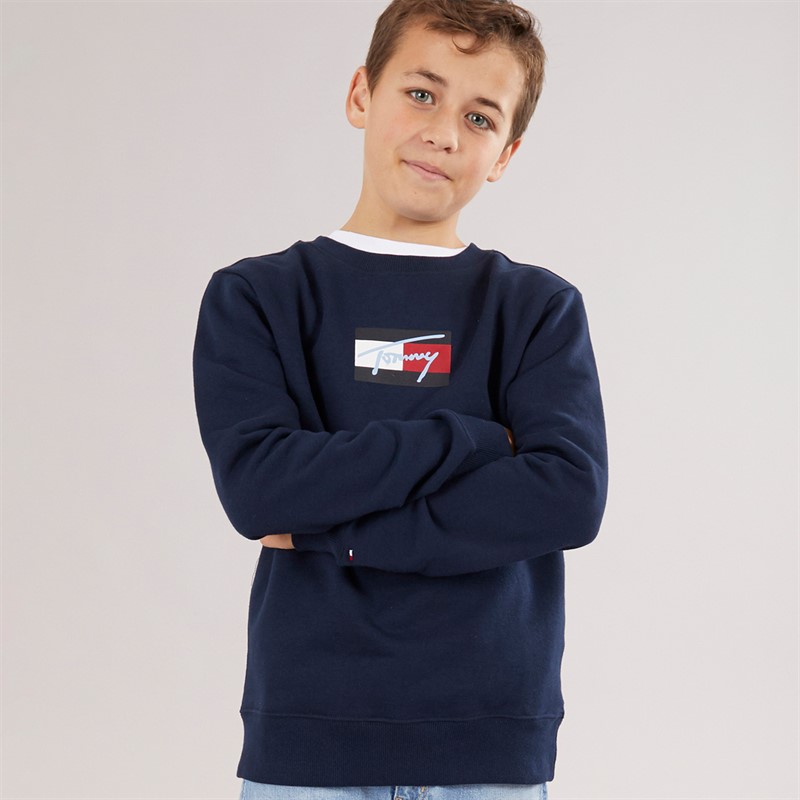Tommy Hilfiger Boys Flag Sweatshirt Dark Night Navy