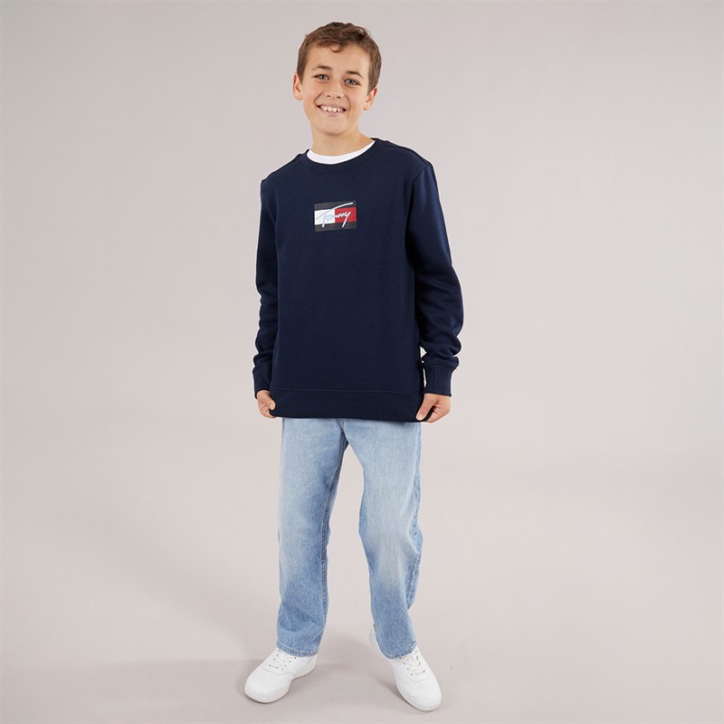 Tommy Hilfiger Boys Flag Sweatshirt Dark Night Navy