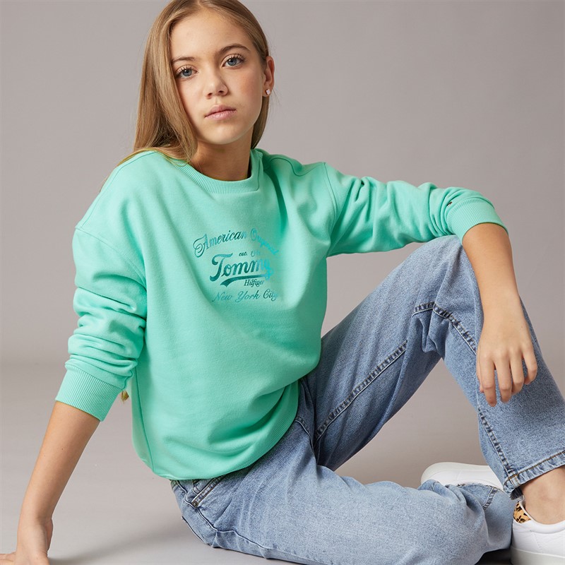 Tommy Hilfiger Junior Girls Sweatshirt Menthol