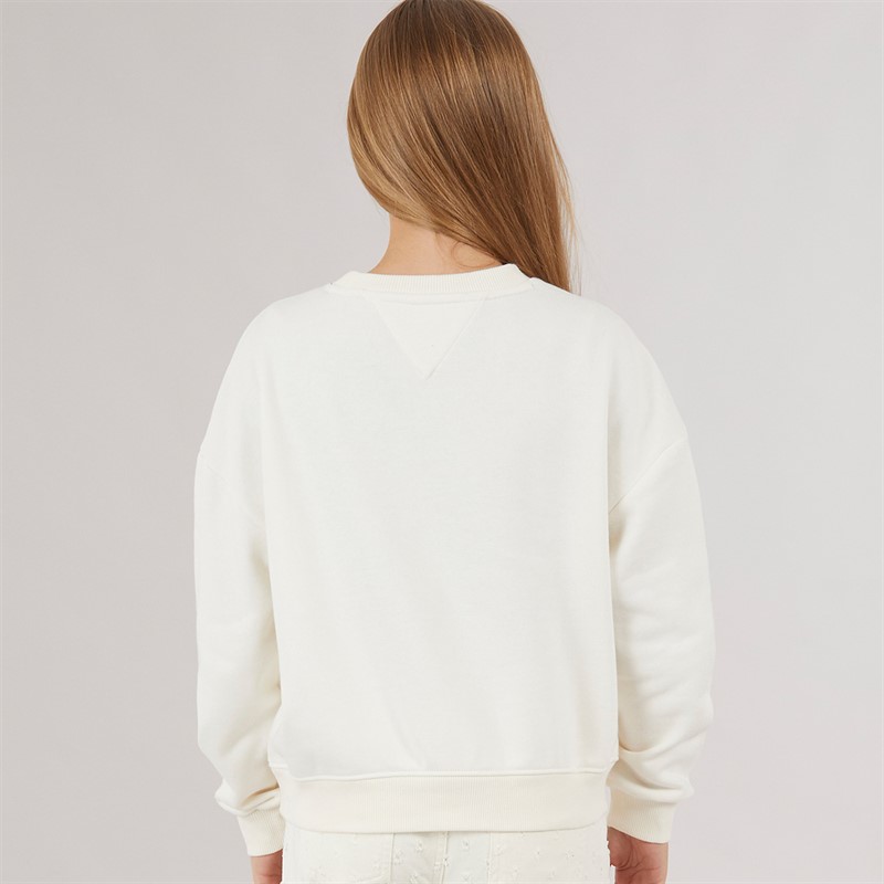 Tommy Hilfiger Junior Girls Batwing Sweatshirt Ivory Silk
