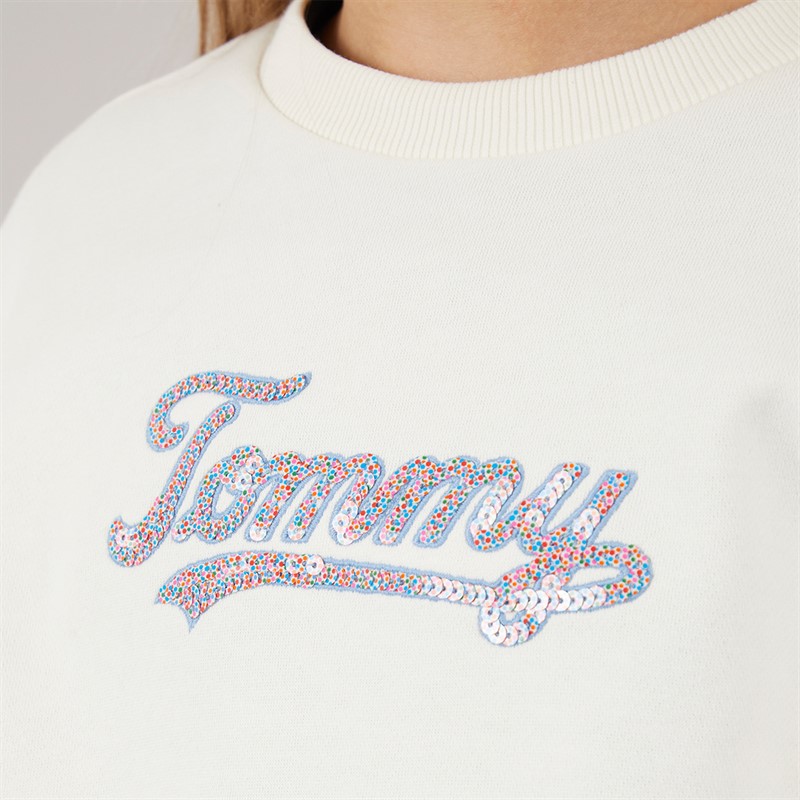 Tommy Hilfiger Junior Girls Batwing Sweatshirt Ivory Silk