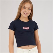 Tommy Hilfiger Junior Girls Butterfly Graphic T-Shirt Dark Night Navy