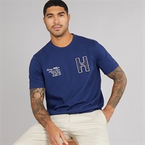 Tommy Hilfiger Mens Varsity Hilfiger T-Shirt Preppy Navy
