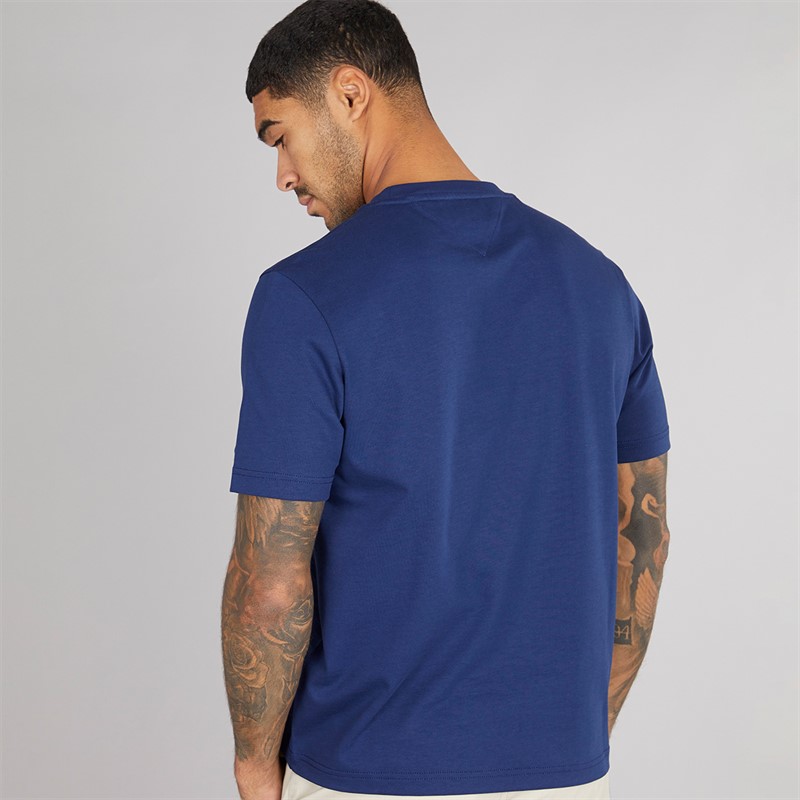 Tommy Hilfiger Mens Varsity Hilfiger T-Shirt Preppy Navy