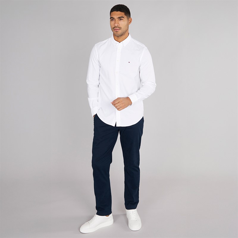 Tommy Hilfiger Mens Dobby Structure Shirt Th Optic White