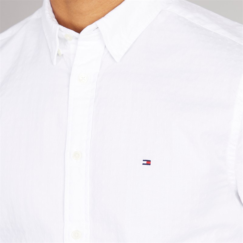 Tommy Hilfiger Mens Dobby Structure Shirt Th Optic White