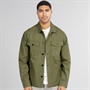 Tommy Hilfiger Mens Cotton Twill Shirt Jacket Battle Green