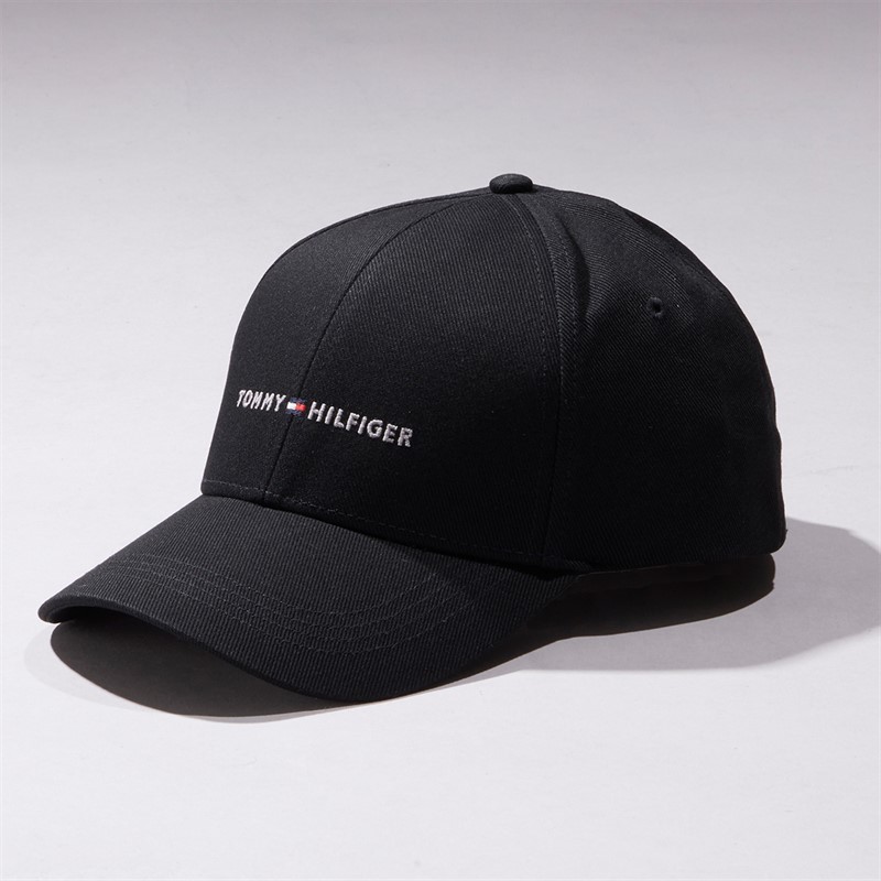 Tommy Hilfiger Mens TH Foundation Six Panel Cap Black
