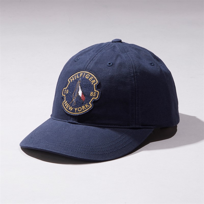 Tommy Hilfiger Mens Graphic Washed Six Panel Cap Space Blue