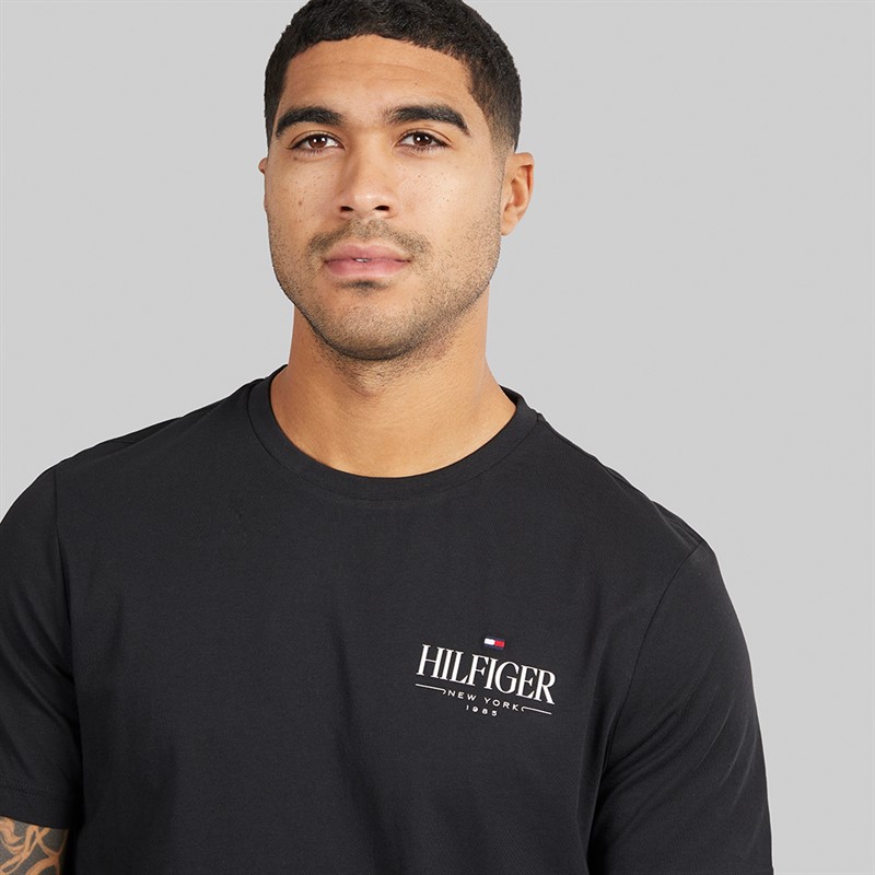 Tommy Hilfiger Mens Hilfiger Stack T-Shirt Black
