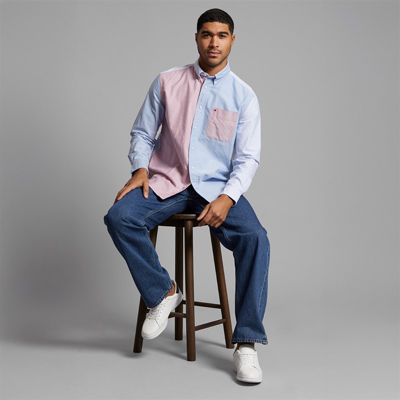 Tommy Hilfiger Mens Americana Blocking Shirt Shirt Blue/Multi