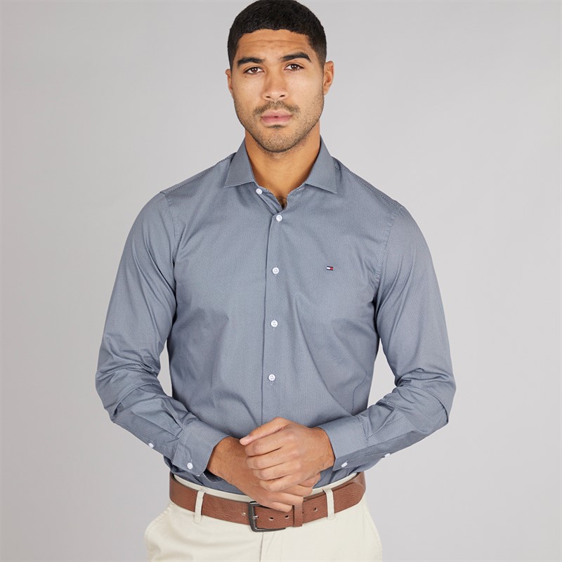 Tommy Hilfiger Mens Shirt Breezy Blue/Desert Sky