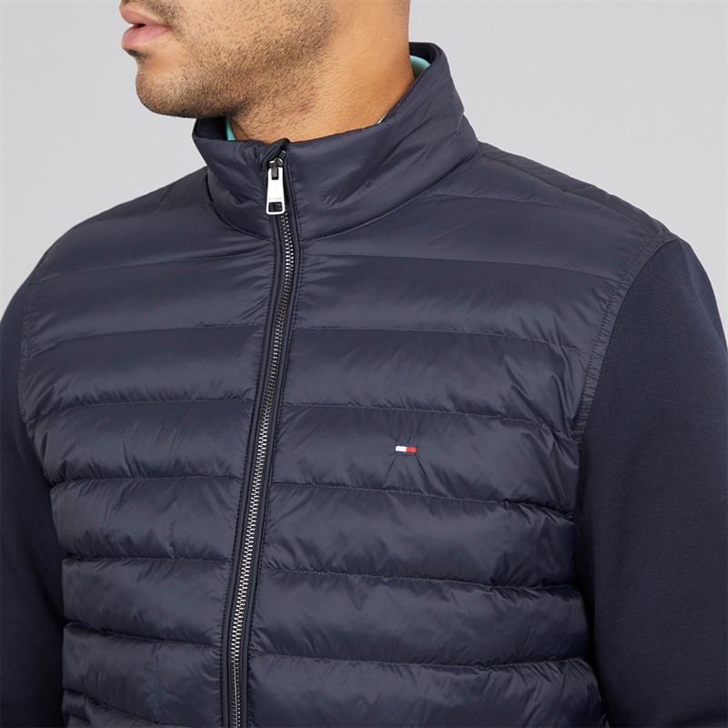 Tommy Hilfiger Mens Mix Media Zip Up Jacket Desert Sky