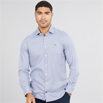 Tommy Hilfiger Mens Twill Geo Shirt Optic White/Preppy Navy