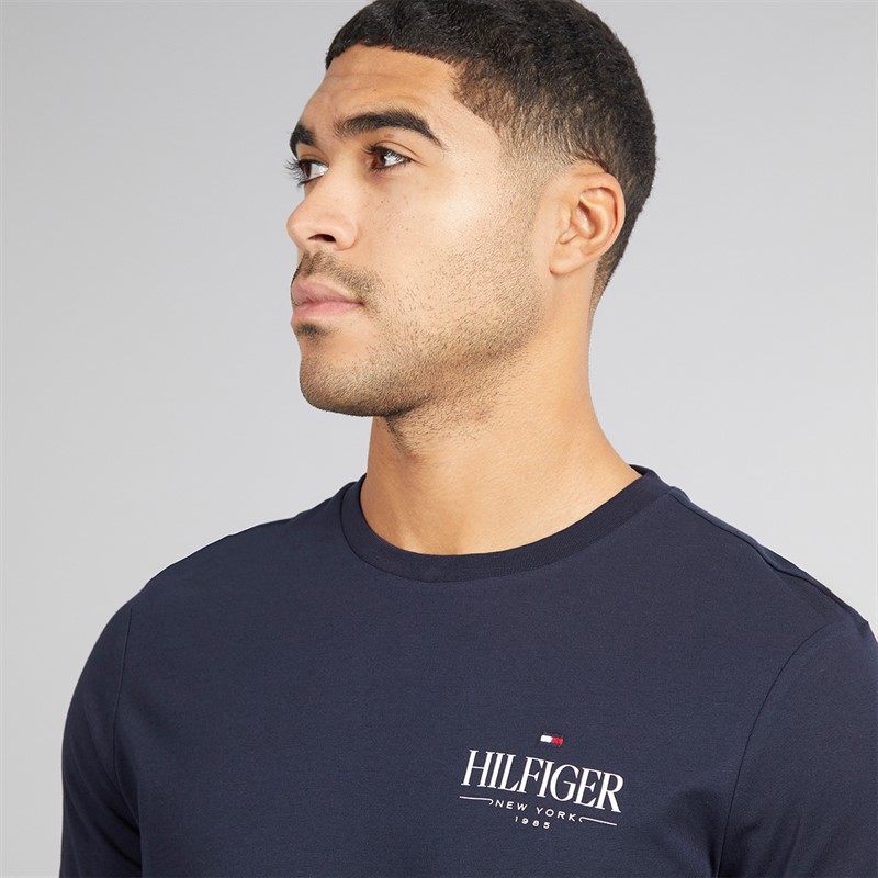 Tommy Hilfiger Mens Hilfiger Stack Long Sleeve Top Desert Sky