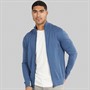 Tommy Hilfiger Mens Essential Cotton Zip Thru Jumper Aegean Sea