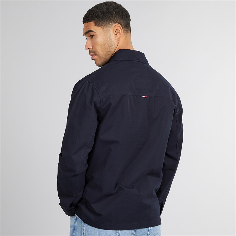 Tommy Hilfiger Mens Cotton Twill Shirt Jacket Desert Sky