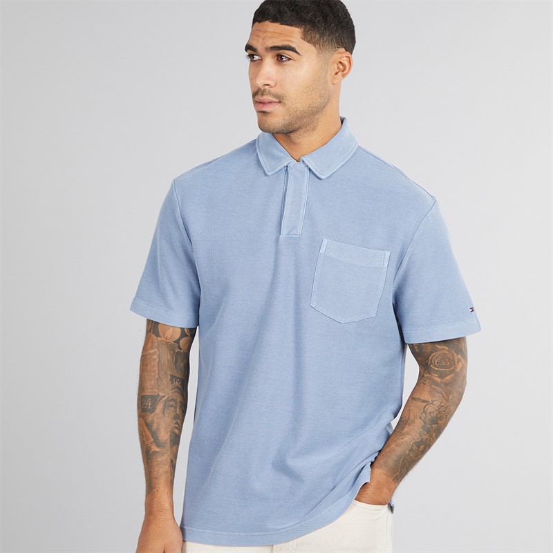 Tommy Hilfiger Mens Riviera Classic Fit Polo Shirt Brisk Blue