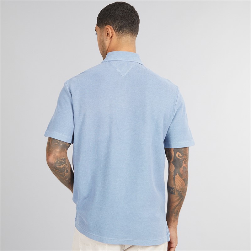 Tommy Hilfiger Mens Riviera Classic Fit Polo Shirt Brisk Blue