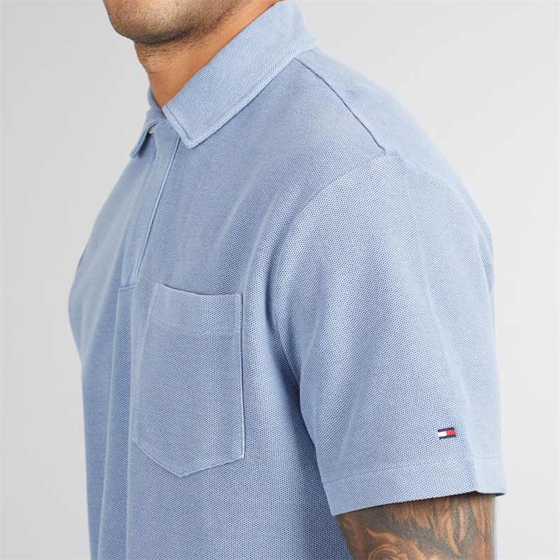 Tommy Hilfiger Mens Riviera Classic Fit Polo Shirt Brisk Blue