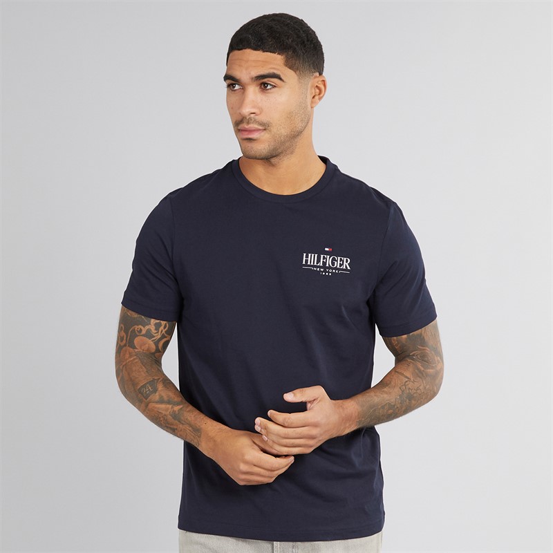 Tommy Hilfiger Mens Hilfiger Stack T-Shirt Desert Sky