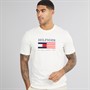 Tommy Hilfiger Mens Americana Monotype Flag Box T-Shirt Ivory Petal