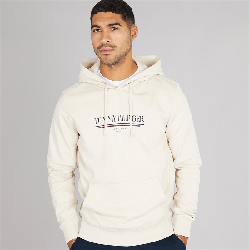 Tommy Hilfiger Mens Love Hilfiger Hoodie Newsprint