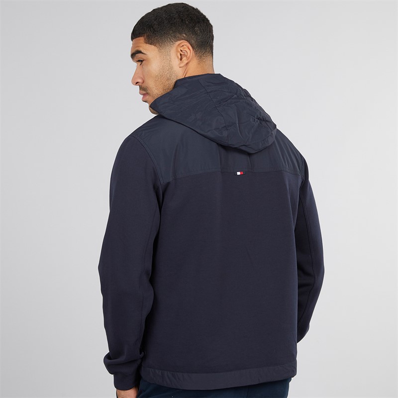 Tommy Hilfiger Mens Mix Media Harrington Zip Through Jacket Desert Sky