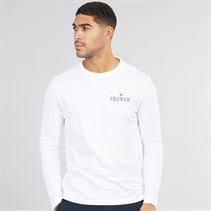 Tommy Hilfiger Mens Hilfiger Stack Long Sleeve Top White