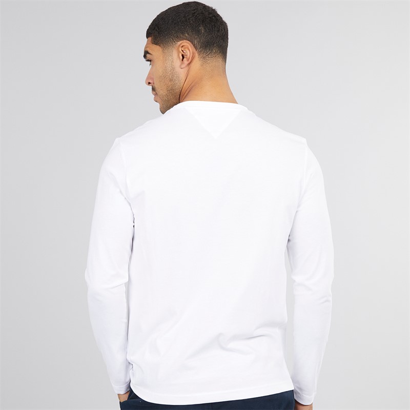 Tommy Hilfiger Mens Hilfiger Stack Long Sleeve Top White