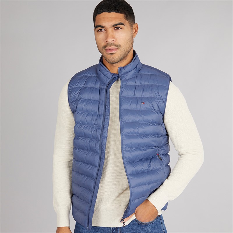 Tommy Hilfiger Mens Packable Recycled Gilet Faded Indigo