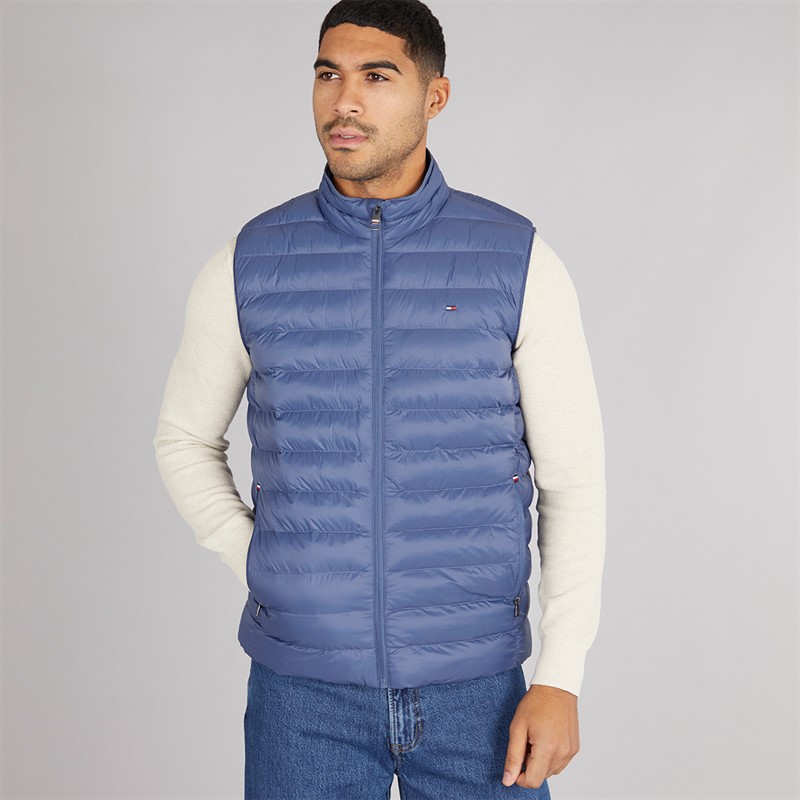 Tommy Hilfiger Mens Packable Recycled Gilet Faded Indigo